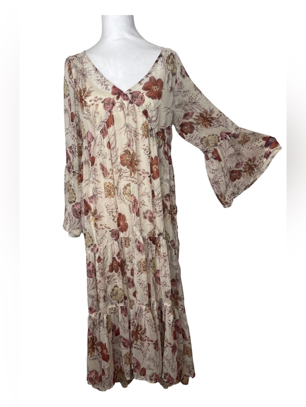 Boho Floral Maxi Dress Bell Sleeve Tiered
Cottagecore Fall Festival Sm oversized - Picture 2 of 14